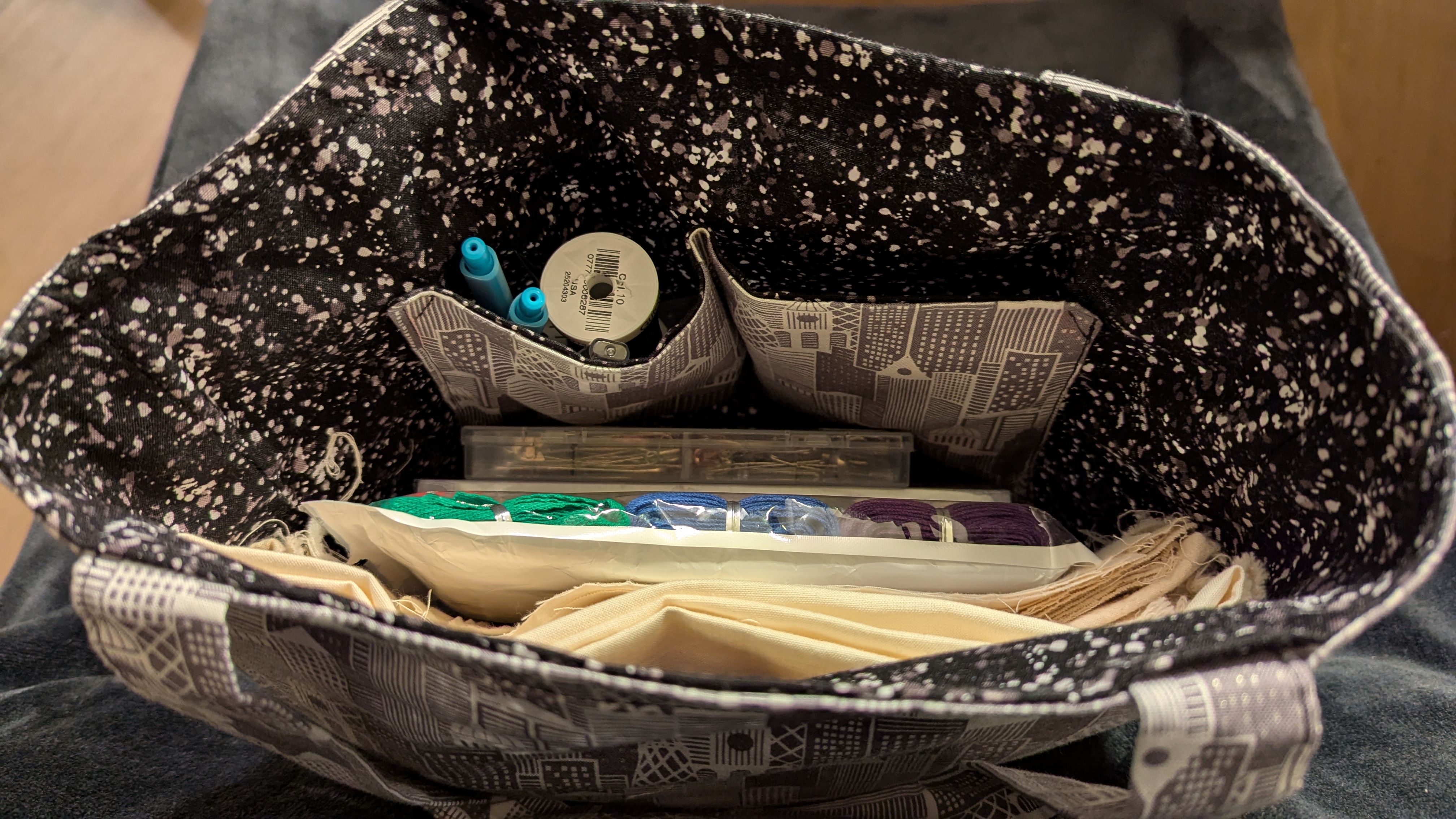 Tote bag full view inside